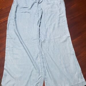 Kohl's Light Blue Smocked Waist Wide Leg Pants